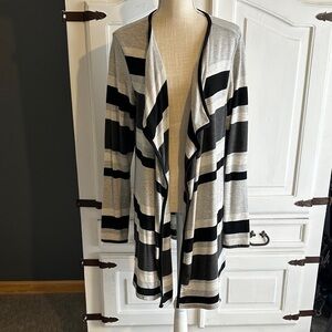 Sunday Black and Gray Striped Cardigan